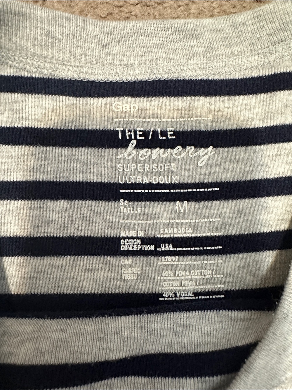 GAP Navy & Gray Striped Long Sleeve Tee - Picture 2 of 2